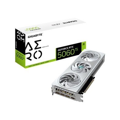 Placa de Vídeo RTX 5060 Ti AERO OC 8G Gigabyte NVIDIA GeForce, 8GB GDDR7, 128bits, DLSS, Ray Tracing - GV-N506TAERO OC-8GD