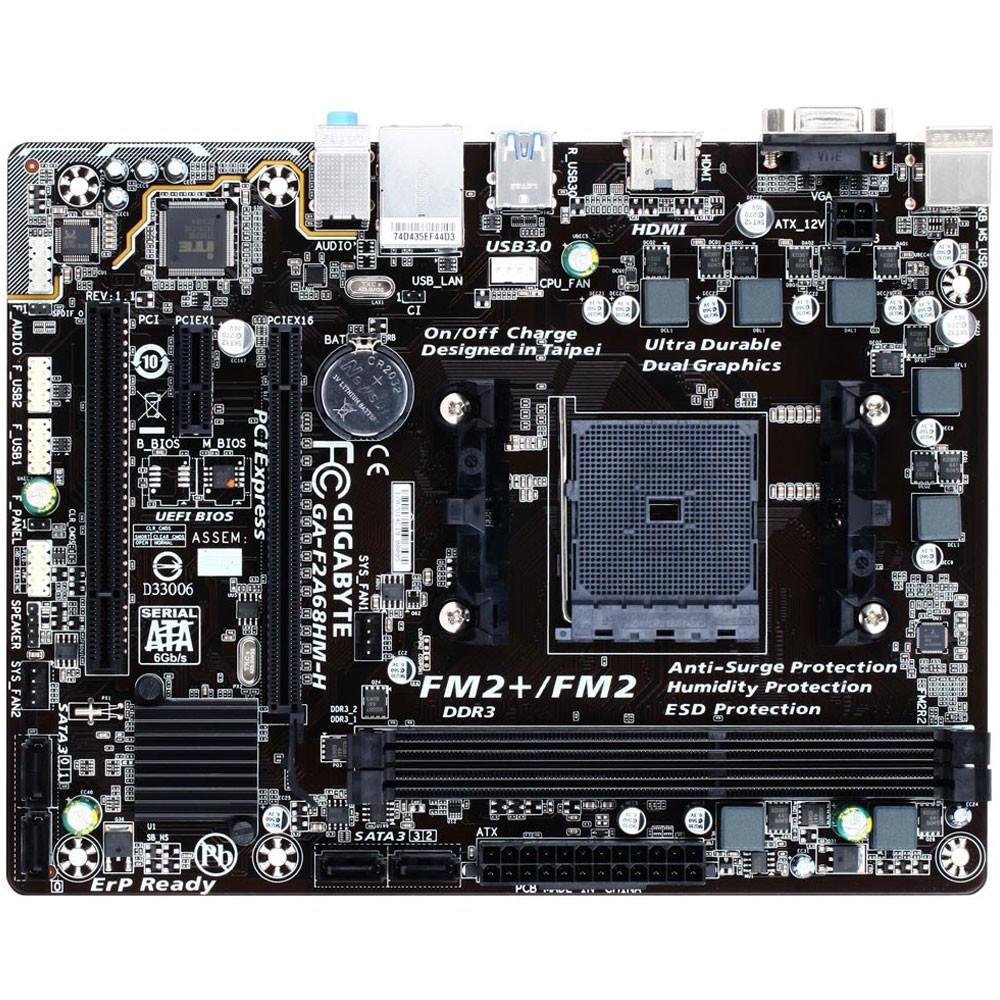 Placa-Mãe Gigabyte GA-F2A68HM-H, AMD FM2+, mATX, DDR3