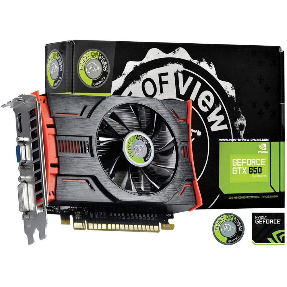 Placa de Vídeo VGA Point of View GeForce GTX 650 2GB DDR5 128-Bits PCI-Express 3.0 - VGA-650-C1-2048 Placa de Vídeo VGA Point of View GeForce GTX 650 2GB DDR5 128-Bits PCI-Express 3.0 - VGA-650-C1-2048