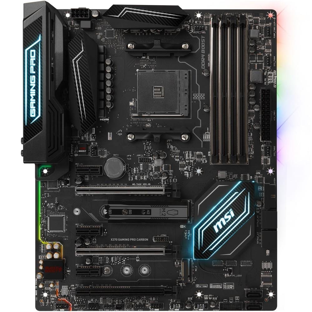 Placa-Mãe MSI p/ AMD AM4 ATX X370 GAMING PRO CARBON DDR4