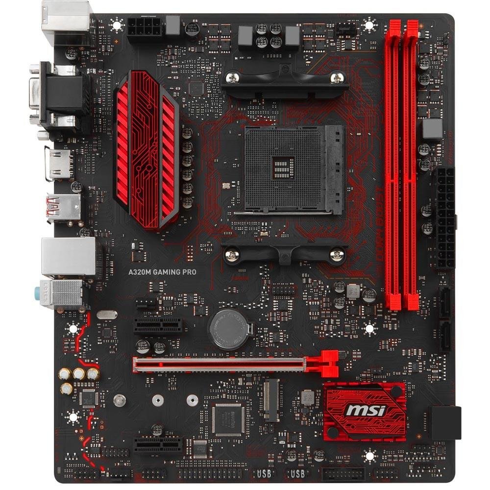 Placa-Mãe MSI p/ AMD AM4 mATX A320M GAMING PRO DDR4 Placa-Mãe MSI p/ AMD AM4 mATX A320M GAMING PRO DDR4