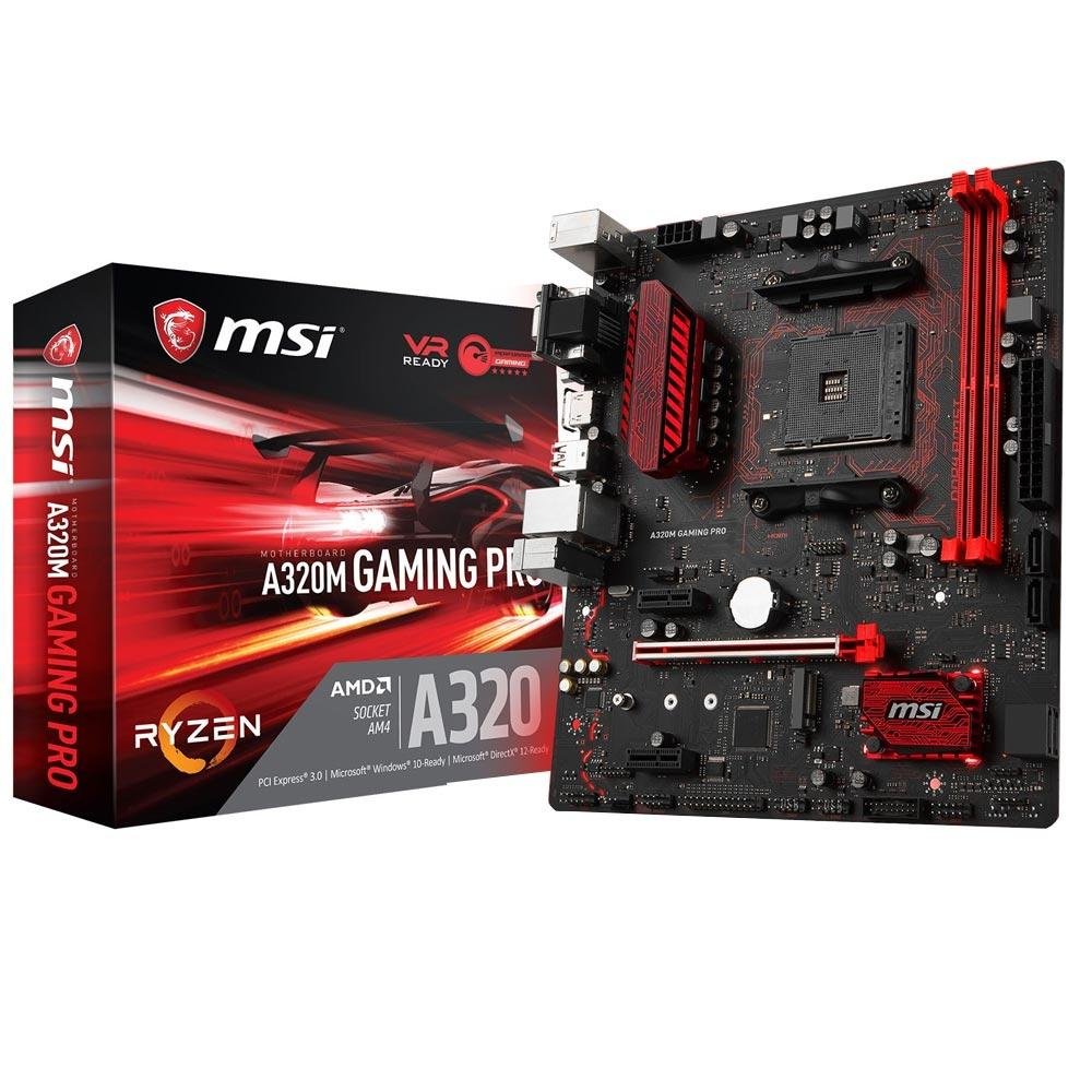 Placa-Mãe MSI p/ AMD AM4 mATX A320M GAMING PRO DDR4 Placa-Mãe MSI p/ AMD AM4 mATX A320M GAMING PRO DDR4