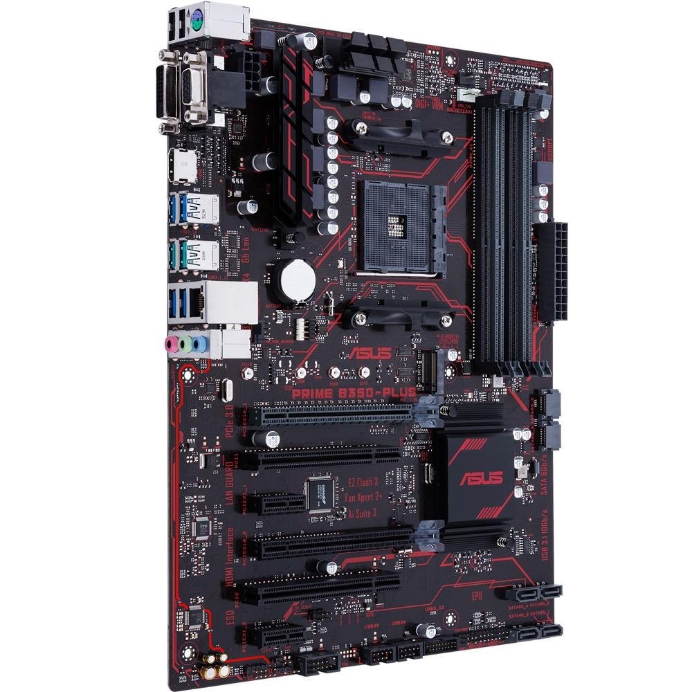 Placa-Mãe Asus Prime B350-Plus, AMD AM4, ATX, DDR4 Placa-Mãe Asus Prime B350-Plus, AMD AM4, ATX, DDR4