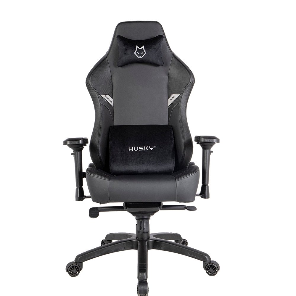 Cadeira Gamer Husky Saucer, Até 150Kg, Braço 4D, Almofadas de Apoio, Massageador de Lombar, Reclinável 135º, PU, Preta - HCG800PT - view 2