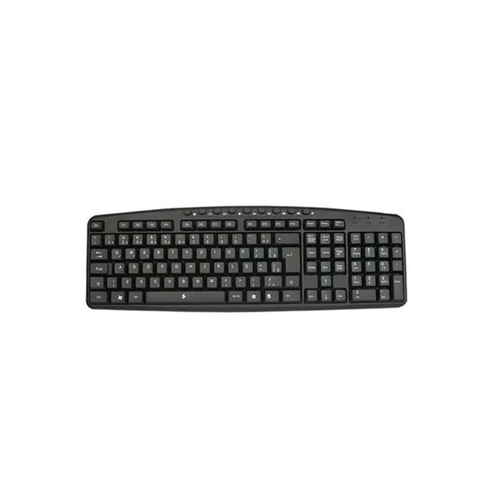 Teclado Office 5+ Multimídia, USB, ABNT2, Preto - 015-0074