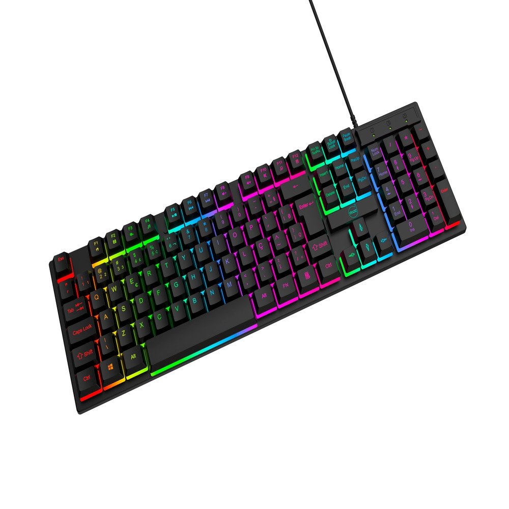 Teclado Gamer Dazz GTE1000 Rainbow, Anti Ghosting, ABNT2, USB, Preto - 62000177