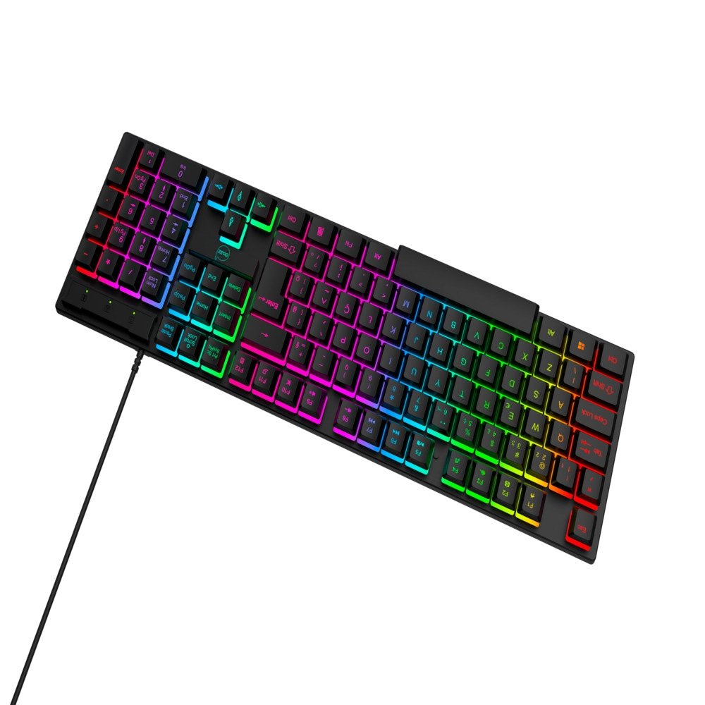 Teclado Gamer Dazz GTE1000 Rainbow, Anti Ghosting, ABNT2, USB, Preto - 62000177