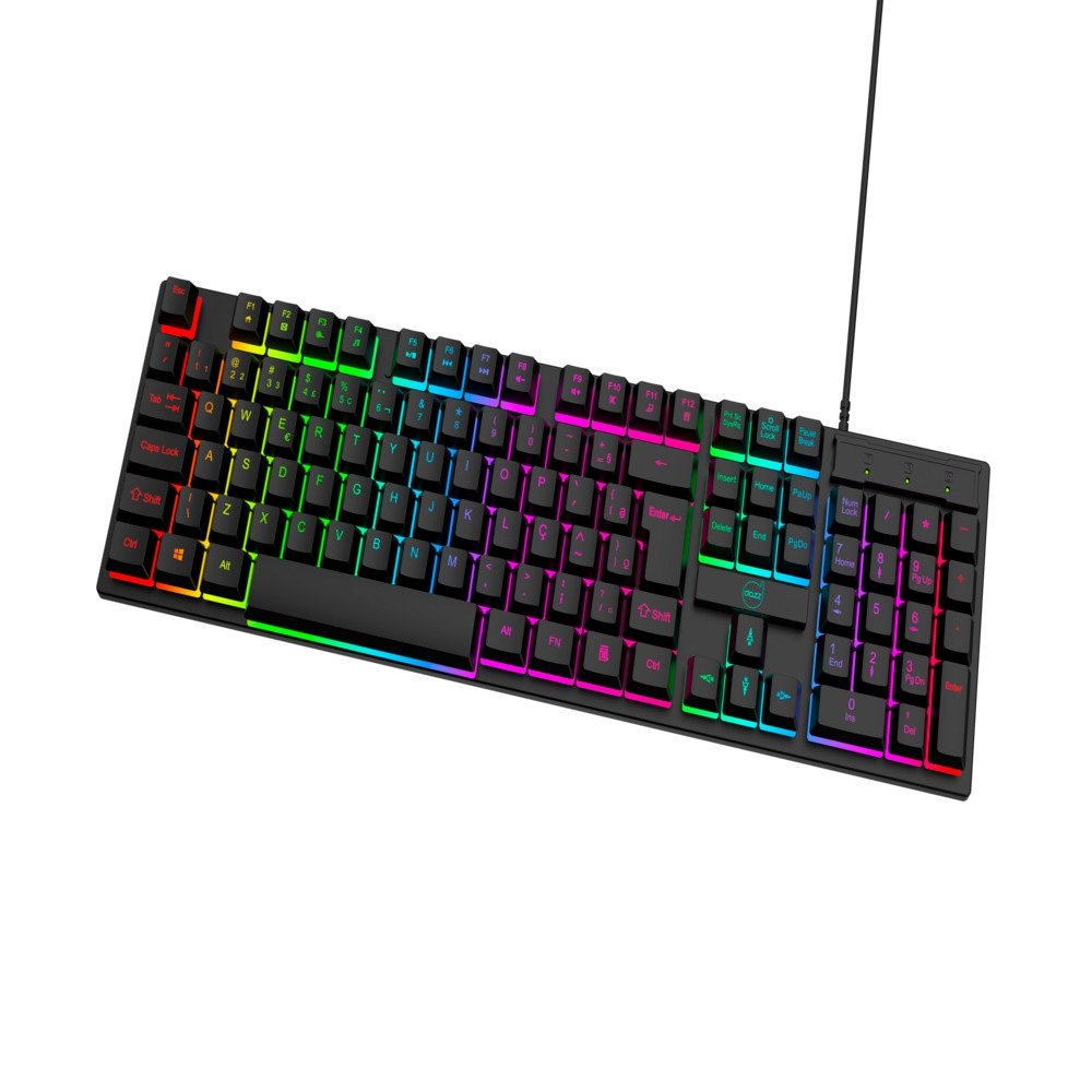 Teclado Gamer Dazz GTE1000 Rainbow, Anti Ghosting, ABNT2, USB, Preto - 62000177