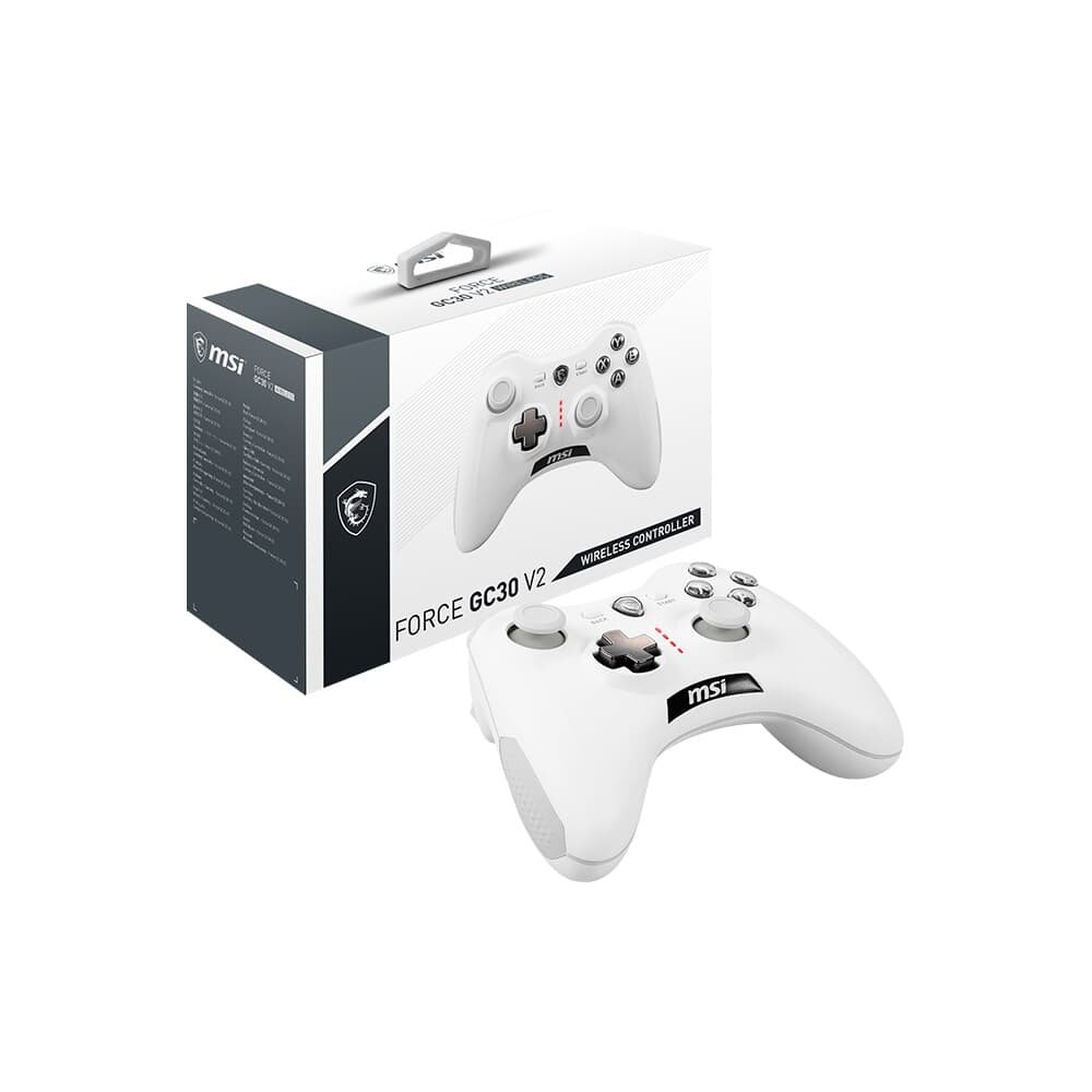 Controle Gamer MSI Force GC30 V2, USB 2.0, PC e Android, Branco - ForceGC30V2_W