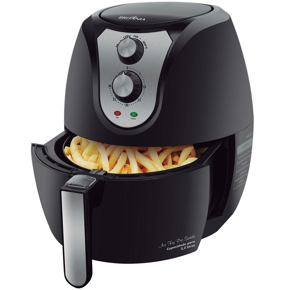 Fritadeira Britânia Air Fry Pro Saude PR preta 110V Fritadeira Britânia Air Fry Pro Saude PR preta 110V