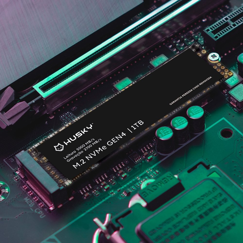 SSD Gen4 Husky ThunderBoost, 1TB, M.2 NVMe, Leitura 5000 MB/s, Escrita 2700 MB/s - HSSD1000GEN4 SSD Gen4 Husky ThunderBoost, 1TB, M.2 NVMe, Leitura 5000 MB/s, Escrita 2700 MB/s - HSSD1000GEN4