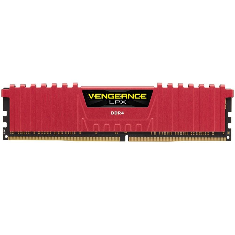 Memória Corsair Vengeance LPX 8GB (2x4GB) 3200Mhz DDR4 CL16 Red - CMK8GX4M2B3200C16R Memória Corsair Vengeance LPX 8GB (2x4GB) 3200Mhz DDR4 CL16 Red - CMK8GX4M2B3200C16R