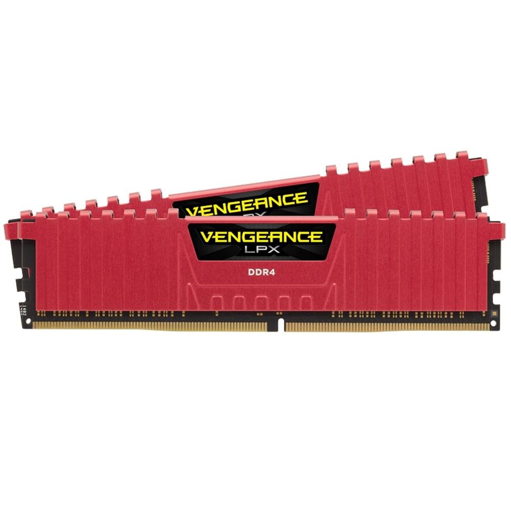 Memória Corsair Vengeance LPX 8GB (2x4GB) 3200Mhz DDR4 CL16 Red - CMK8GX4M2B3200C16R Memória Corsair Vengeance LPX 8GB (2x4GB) 3200Mhz DDR4 CL16 Red - CMK8GX4M2B3200C16R