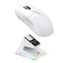 Mouse Gamer sem Fio Attack Shark X6 Ultraleve com Base de Carregamento Magnético RGB, Tri-Mode, 26.000 DPI, Sensor Óptico PAW3395, 7 Botões Programáveis - Branco