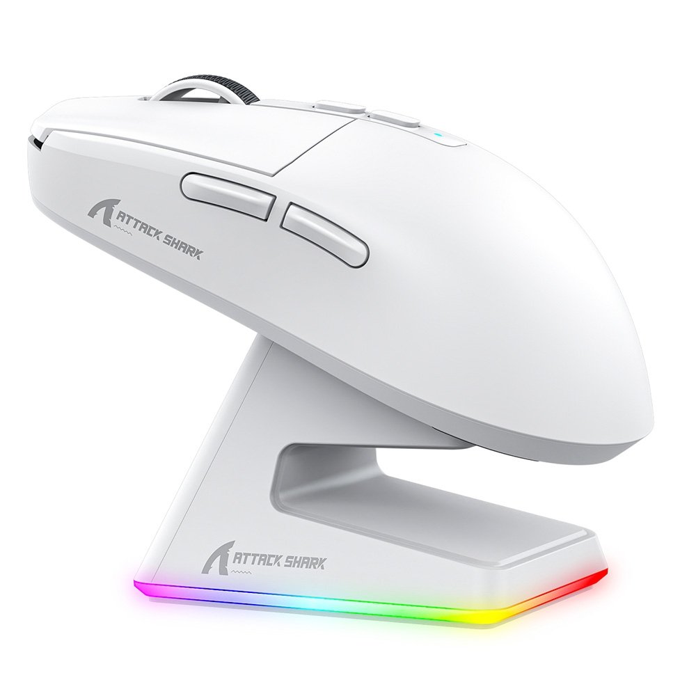 Mouse Gamer sem Fio Attack Shark X6 Ultraleve com Base de Carregamento Magnético RGB, Tri-Mode, 26.000 DPI, Sensor Óptico PAW3395, 7 Botões Programáveis - Branco Mouse Gamer sem Fio Attack Shark X6 Ultraleve com Base de Carregamento Magnético RGB, Tri-Mode, 26.000 DPI, Sensor Óptico PAW3395, 7 Botões Programáveis - Branco