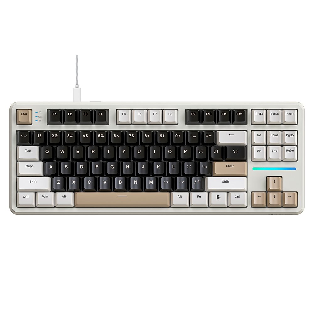 Teclado Attack Shark X87 Cheese White RGB | KaBuM!
