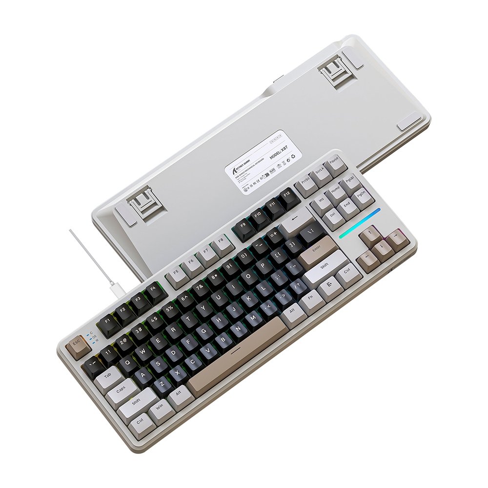Teclado Attack Shark X87 Cheese White RGB | KaBuM!