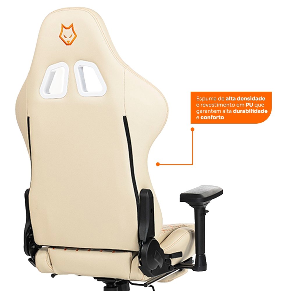 Cadeira Gamer Husky Tempest 4D, Até 145kg, Braços 4D, Almofadas, Reclinável 150º, PU, Descanso para Pés, Branca - HCG700BR4D - view 8