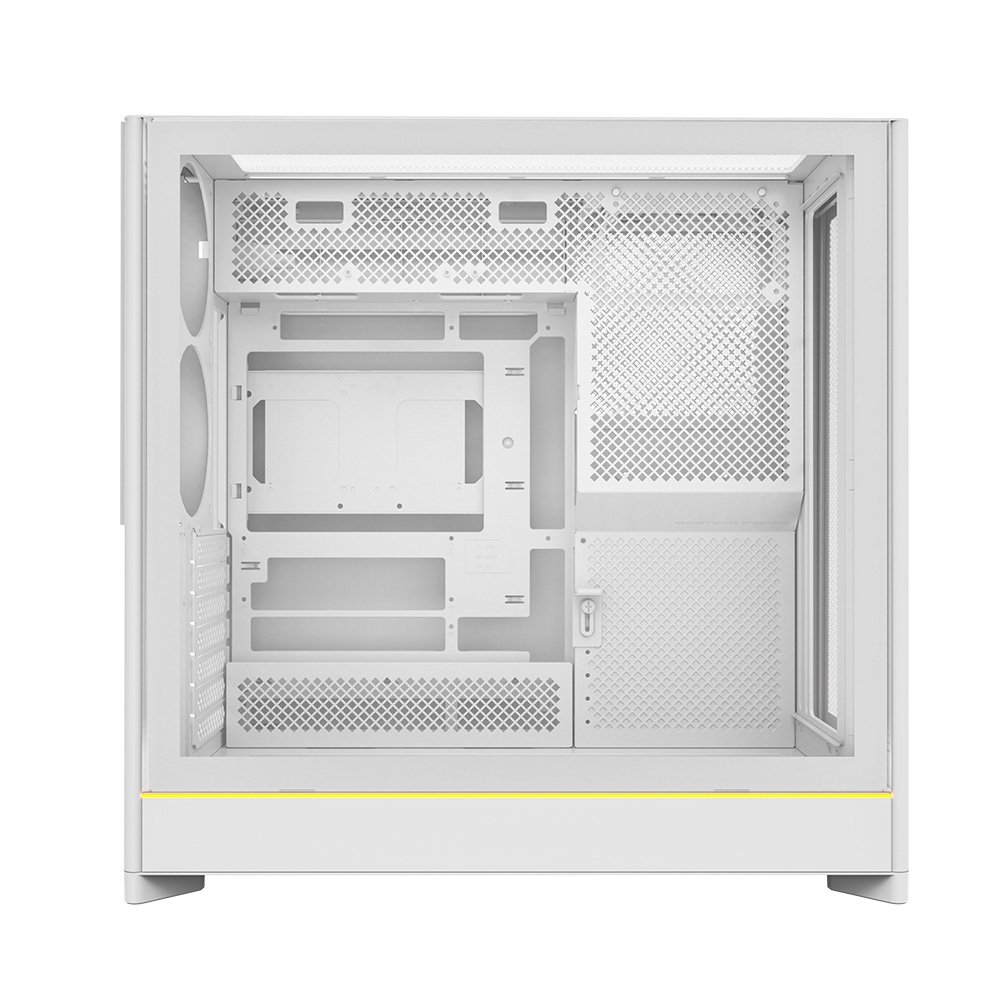 Gabinete Gamer Montech HS01, Mid-Tower, ATX, Vidro Temperado, Sem FANs, Branco - HS01WH Gabinete Gamer Montech HS01, Mid-Tower, ATX, Vidro Temperado, Sem FANs, Branco - HS01WH