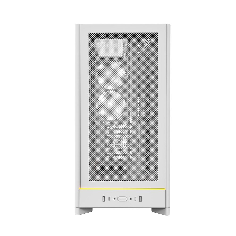Gabinete Gamer Montech HS01, Mid-Tower, ATX, Vidro Temperado, Sem FANs, Branco - HS01WH Gabinete Gamer Montech HS01, Mid-Tower, ATX, Vidro Temperado, Sem FANs, Branco - HS01WH