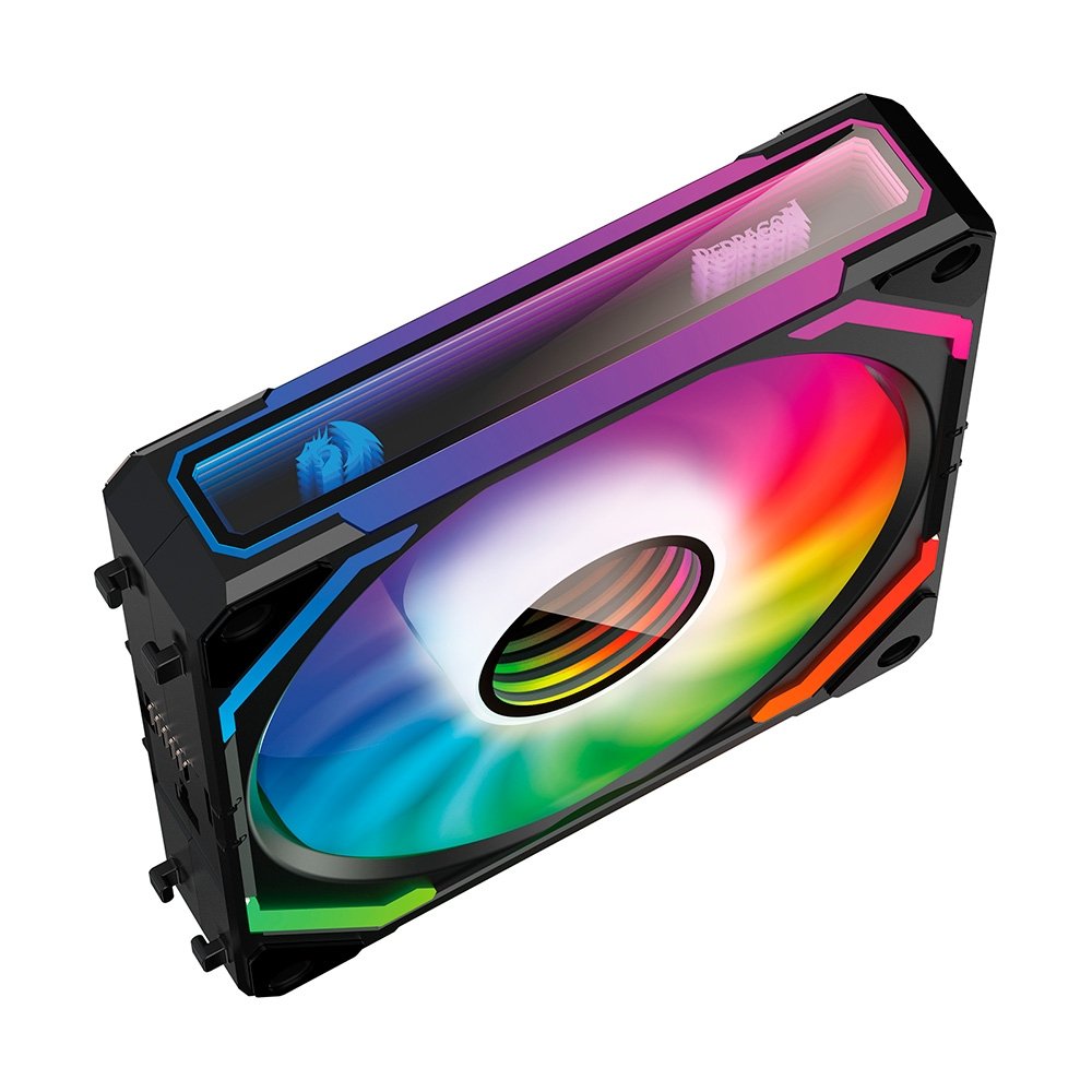 Kit Ventoinha Redragon GC-F012, 3X 120mm, Iluminação ARGB, Preto - GC-F012