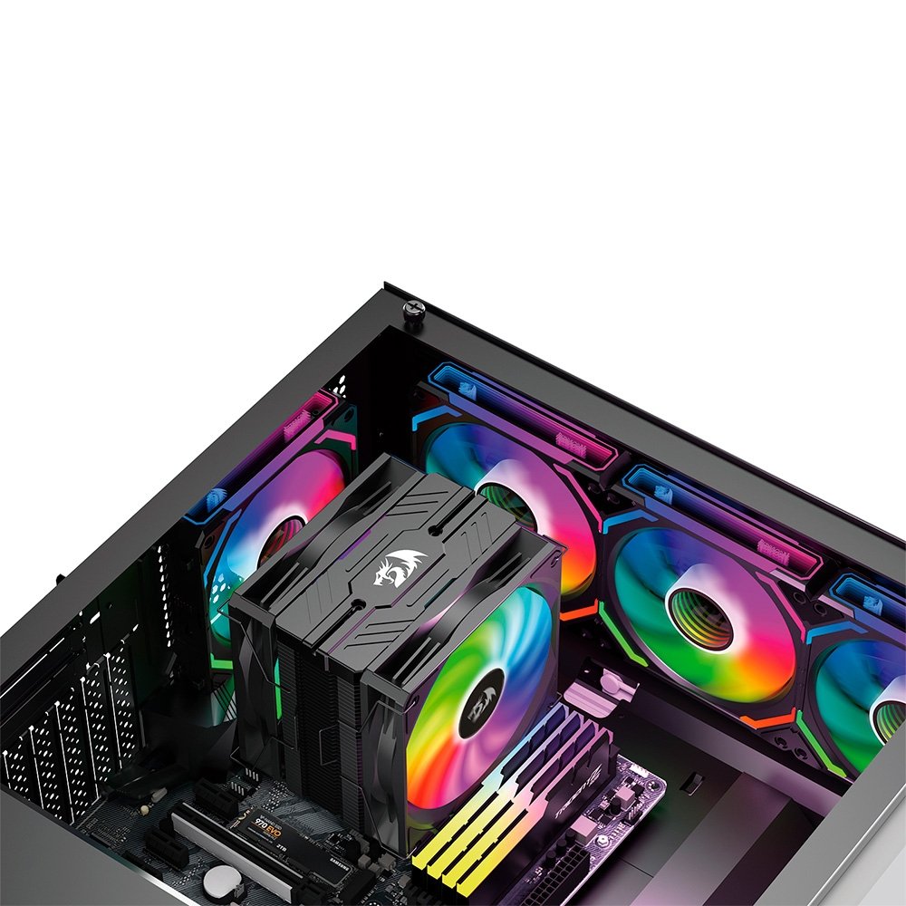Kit Ventoinha Redragon GC-F012, 3X 120mm, Iluminação ARGB, Preto - GC-F012