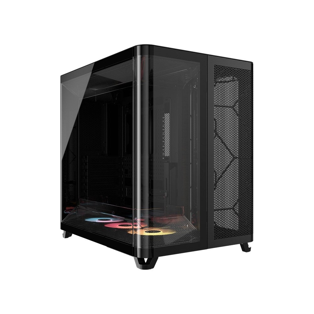 Gabinete Gamer Corsair AIR 5400, Mid-Tower, com 3 Fans RS-R ARGB, Lateral em Vidro, Preto - CC-9011318-WW Gabinete Gamer Corsair AIR 5400, Mid-Tower, com 3 Fans RS-R ARGB, Lateral em Vidro, Preto - CC-9011318-WW