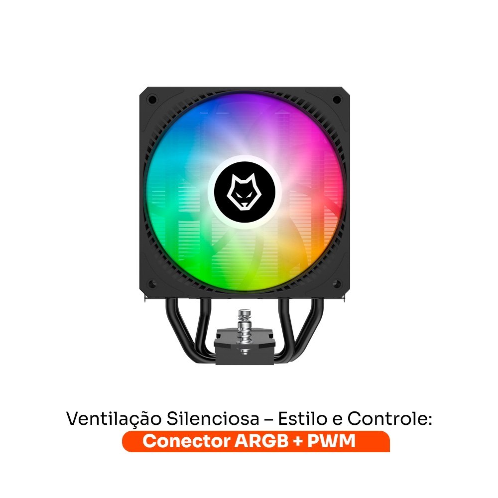 Air Cooler Gamer Husky Alisius 500, ARGB com Display, AMD/ INTEL, 120mm, 220W - HAC500PT