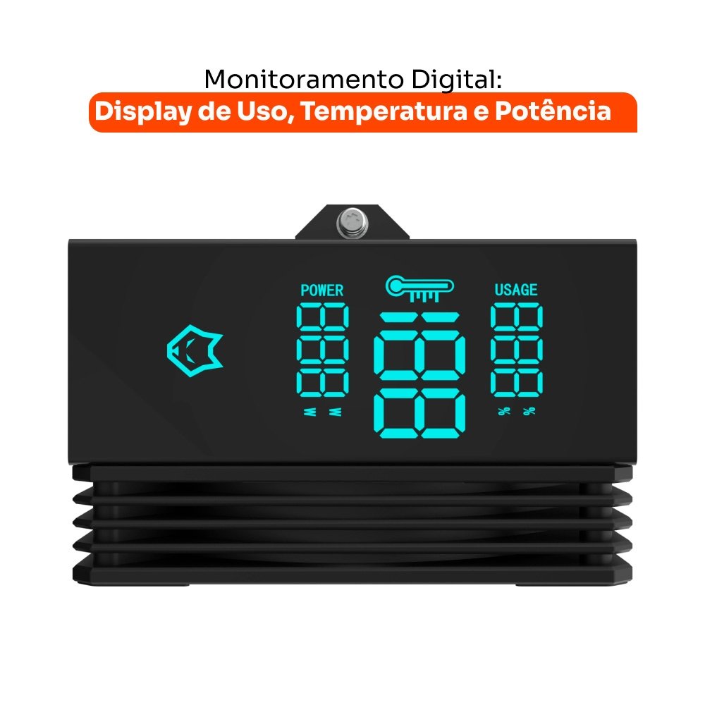 Air Cooler Gamer Husky Alisius 500, ARGB com Display, AMD/ INTEL, 120mm, 220W - HAC500PT