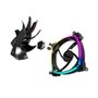 Kit 3 Fans Montech RX120, 120mm, PWM, ARGB, Lâmina Reversa, Preto - RX120 PWM Black 3 in 1
