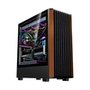 Gabinete Gamer Liketec Pinos, E-ATX, Painel Frontal com Detalhes em Madeira, Preto - LC-KB-PINOS-2025-1002