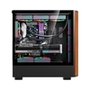 Gabinete Gamer Liketec Pinos, E-ATX, Painel Frontal com Detalhes em Madeira, Preto - LC-KB-PINOS-2025-1002