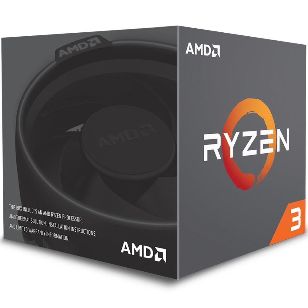 Processador AMD Ryzen 3 1200 c/ Wraith Cooler, Quad Core, Cache 10MB, 3.1GHz (3.4GHz Max Turbo) AM4 - YD1200BBAEBOX