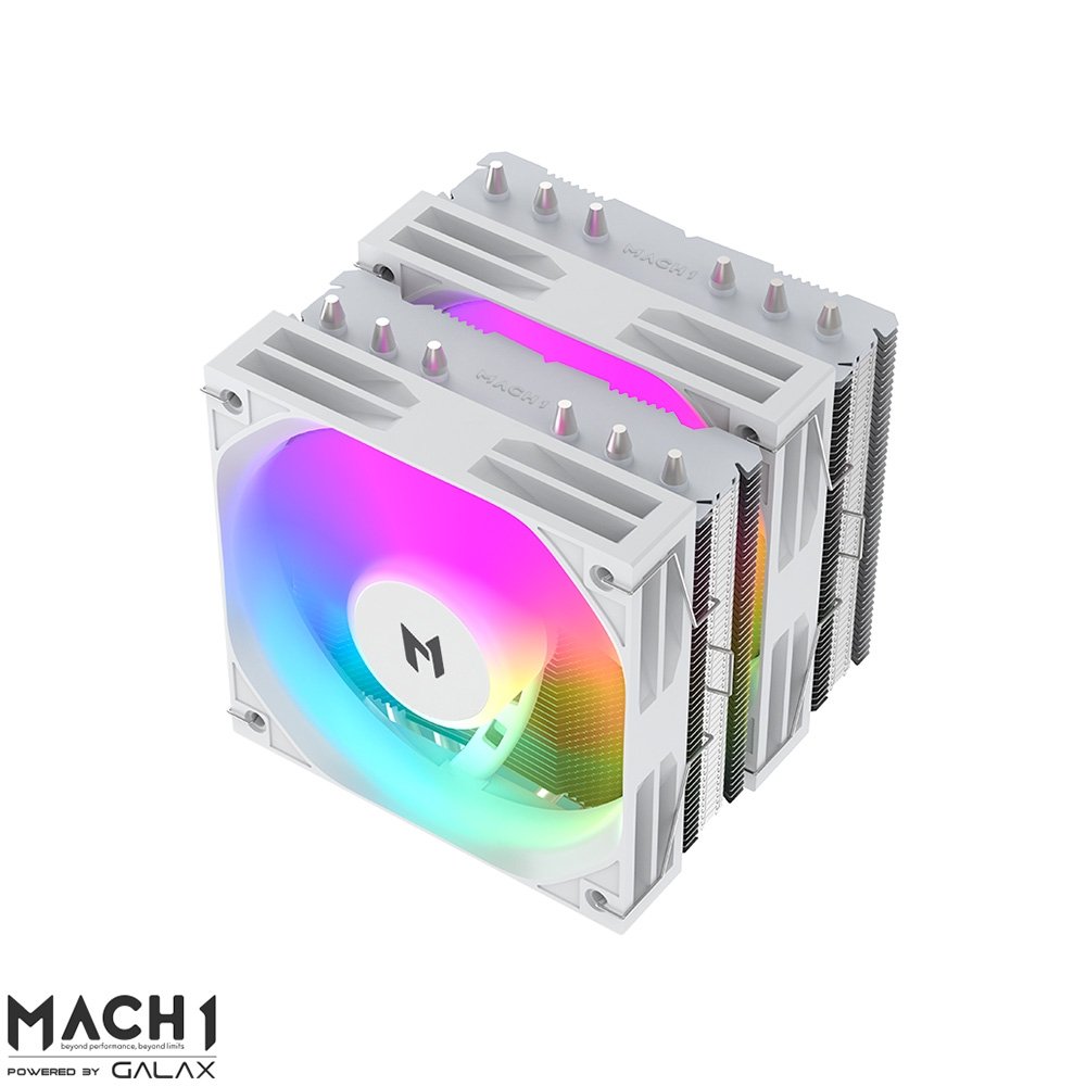 Air Cooler MACH1 TYPHOON ARGB, AMD e Intel, 120mm, Branco - A60-H-ARGB Air Cooler MACH1 TYPHOON ARGB, AMD e Intel, 120mm, Branco - A60-H-ARGB