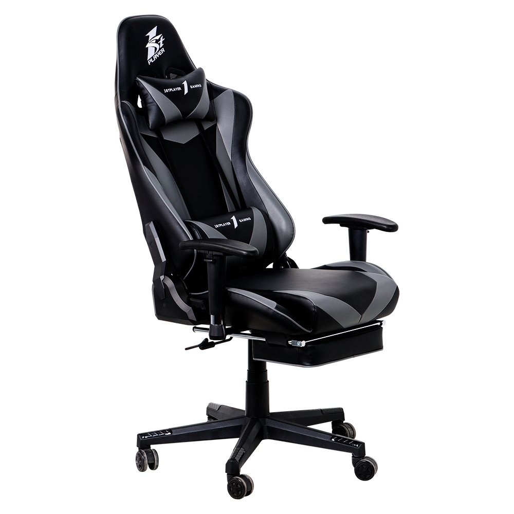 Cadeira Gamer 1STPLAYER FK3, Até 160kg, Reclinável, com Almofadas, Material PVC, Preto e Cinza - FK3-FR-BKGA - view 12
