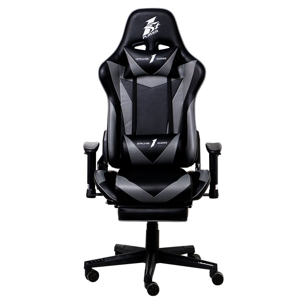 Cadeira Gamer 1STPLAYER FK3, Até 160kg, Reclinável, com Almofadas, Material PVC, Preto e Cinza - FK3-FR-BKGA - view 3
