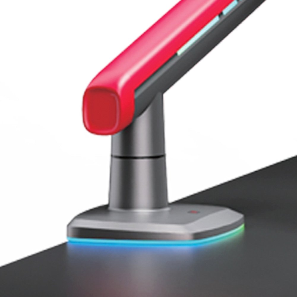 Suporte de Mesa Articulado Gamer para Monitor de 32" a 60" ELG, com Pistão a Gás, VESA, RGB, Vermelho e Preto - SGM02