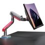 Suporte de Mesa Articulado Gamer para Monitor de 32" a 60" ELG, com Pistão a Gás, VESA, RGB, Vermelho e Preto - SGM02