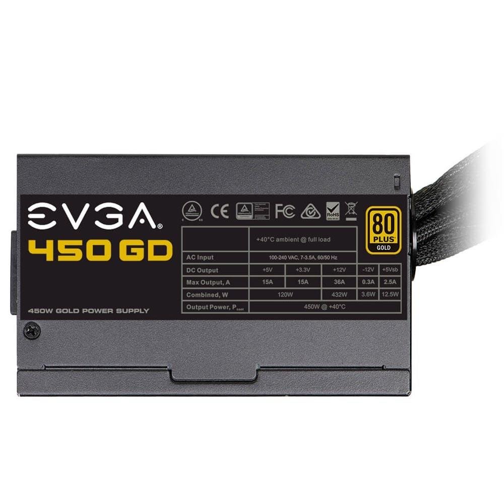 Fonte EVGA 450W 80 Plus Gold 100-GD-0450-V Fonte EVGA 450W 80 Plus Gold 100-GD-0450-V