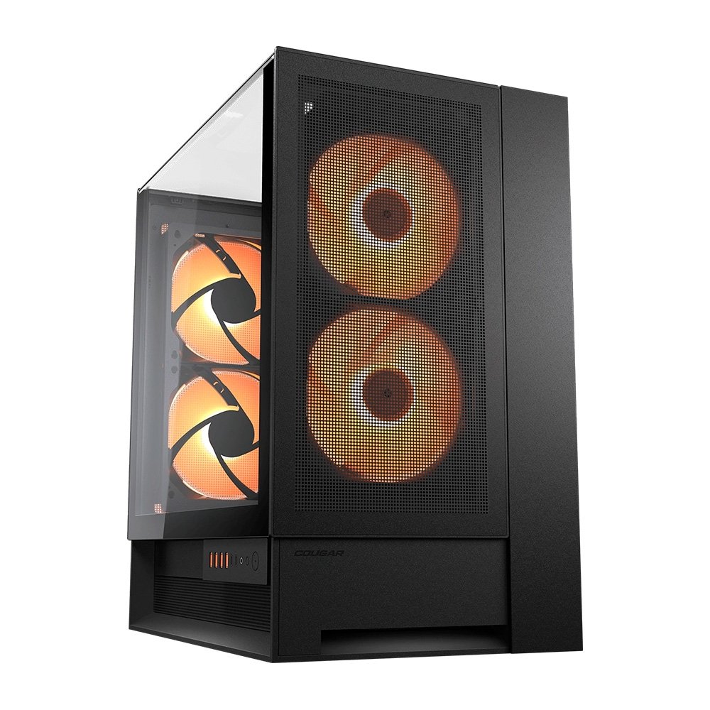Gabinete Gamer Cougar Onyx-T, Mid Tower, ARGB, ATX, Lateral em Vidro Temperado, com 4 Fans, Preto - 382WA30.0001
