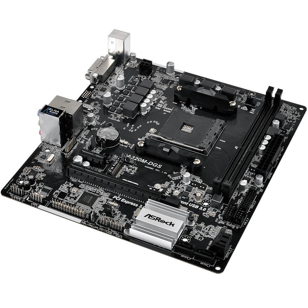 Placa-Mãe ASRock A320M-DGS, AMD AM4, mATX, DDR4 Placa-Mãe ASRock A320M-DGS, AMD AM4, mATX, DDR4