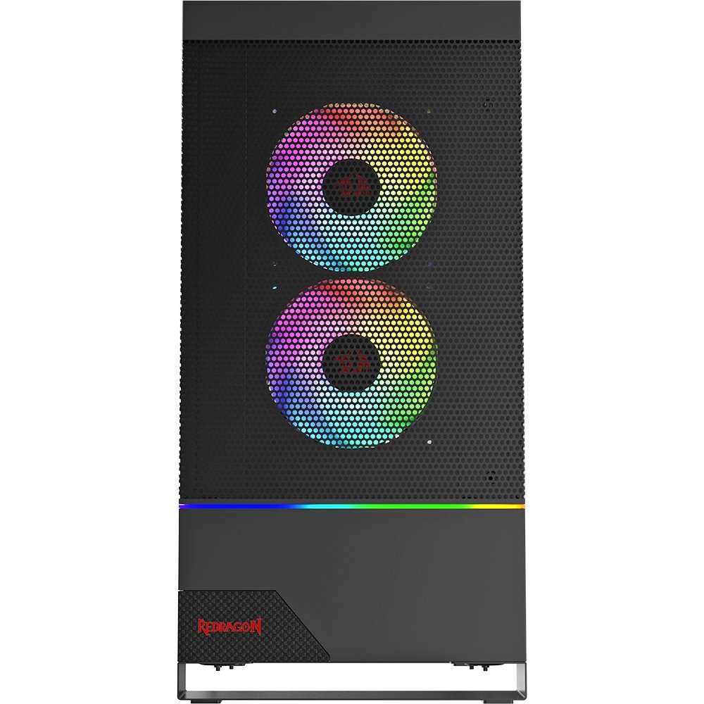 Gabinete Gamer Redragon Carbon, Mid Tower, RGB, ATX, Lateral em Vidro Temperado, Sem FANs, Preto - CA-610B Gabinete Gamer Redragon Carbon, Mid Tower, RGB, ATX, Lateral em Vidro Temperado, Sem FANs, Preto - CA-610B