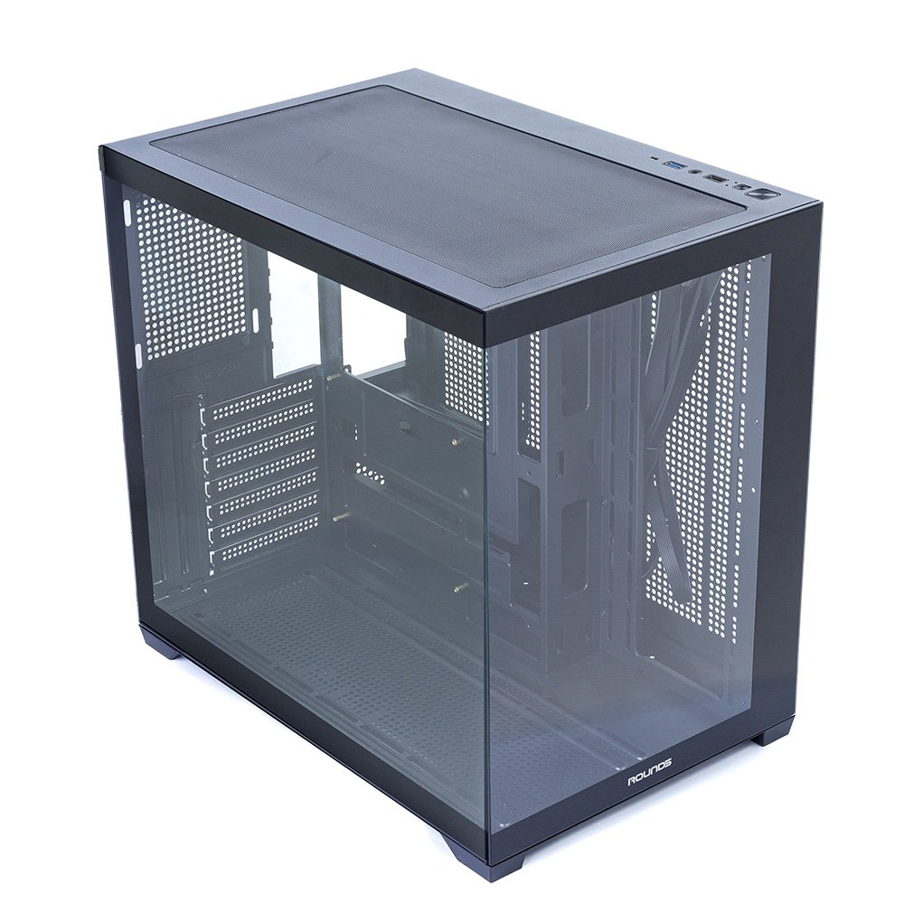 Gabinete Gamer Round5 Genos, Mid Tower, ATX, Aquário, Frontal e Lateral em Vidro, Preto - R5-GENOS-B-2189