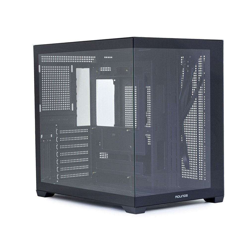 Gabinete Gamer Round5 Genos, Mid Tower, ATX, Aquário, Frontal e Lateral em Vidro, Preto - R5-GENOS-B-2189