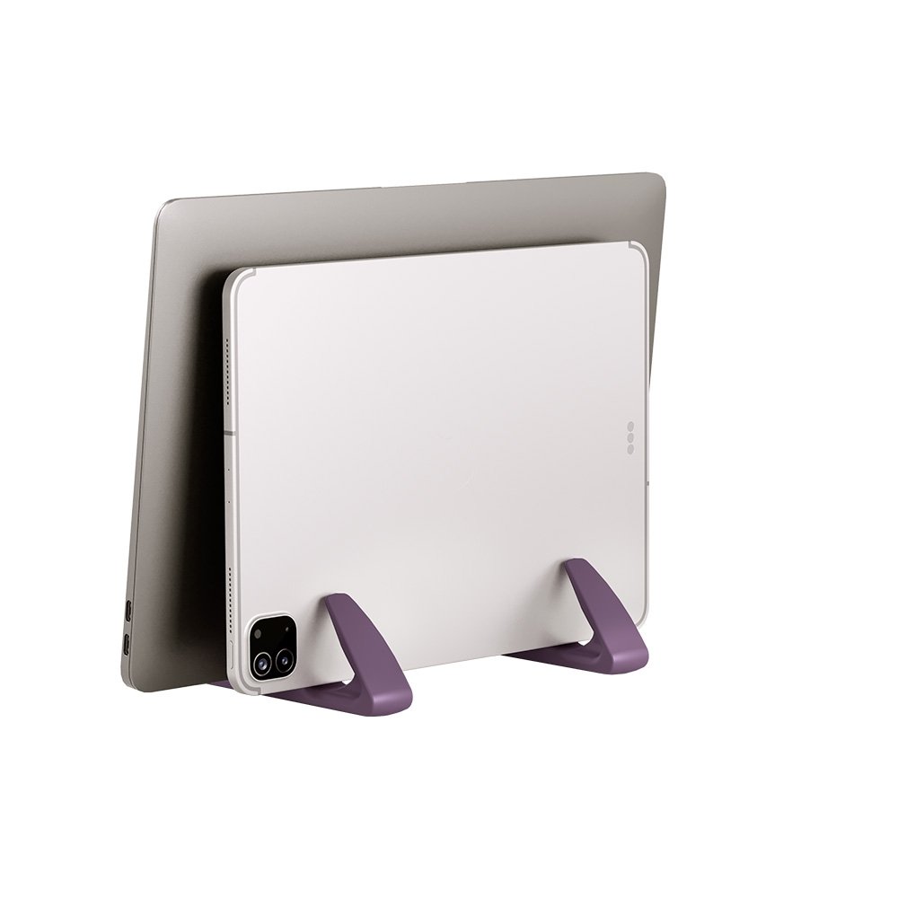Suporte vertical para Notebook e Tablet Octoo LiteStand Vertical, Ice Silver e Roxo - 9575