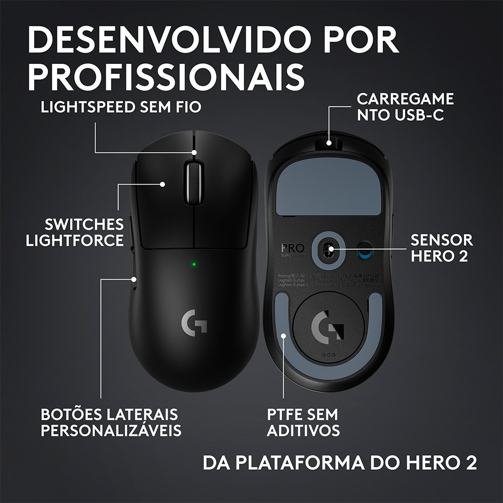Mouse Gamer Logitech G PRO X SUPERLIGHT 2 | KaBuM!