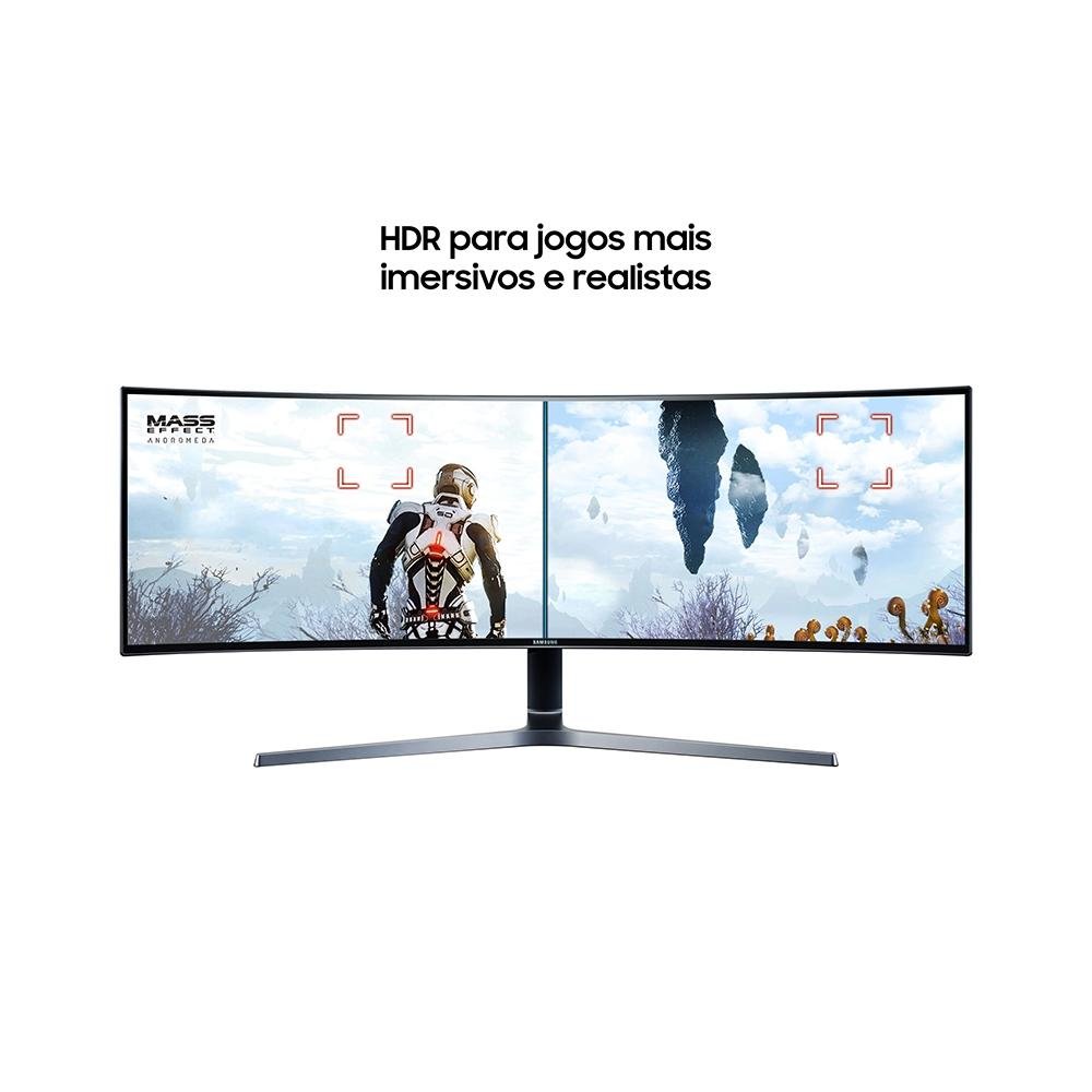 Monitor Gamer Samsung Odyssey 49' QLED, Curvo, 144 Hz, Full HD, 1ms, FreeSync, HDR 600, 125% sRGB, HDMI/DisplayPort - LC49HG90DMLXZD Monitor Gamer Samsung Odyssey 49' QLED, Curvo, 144 Hz, Full HD, 1ms, FreeSync, HDR 600, 125% sRGB, HDMI/DisplayPort - LC49HG90DMLXZD