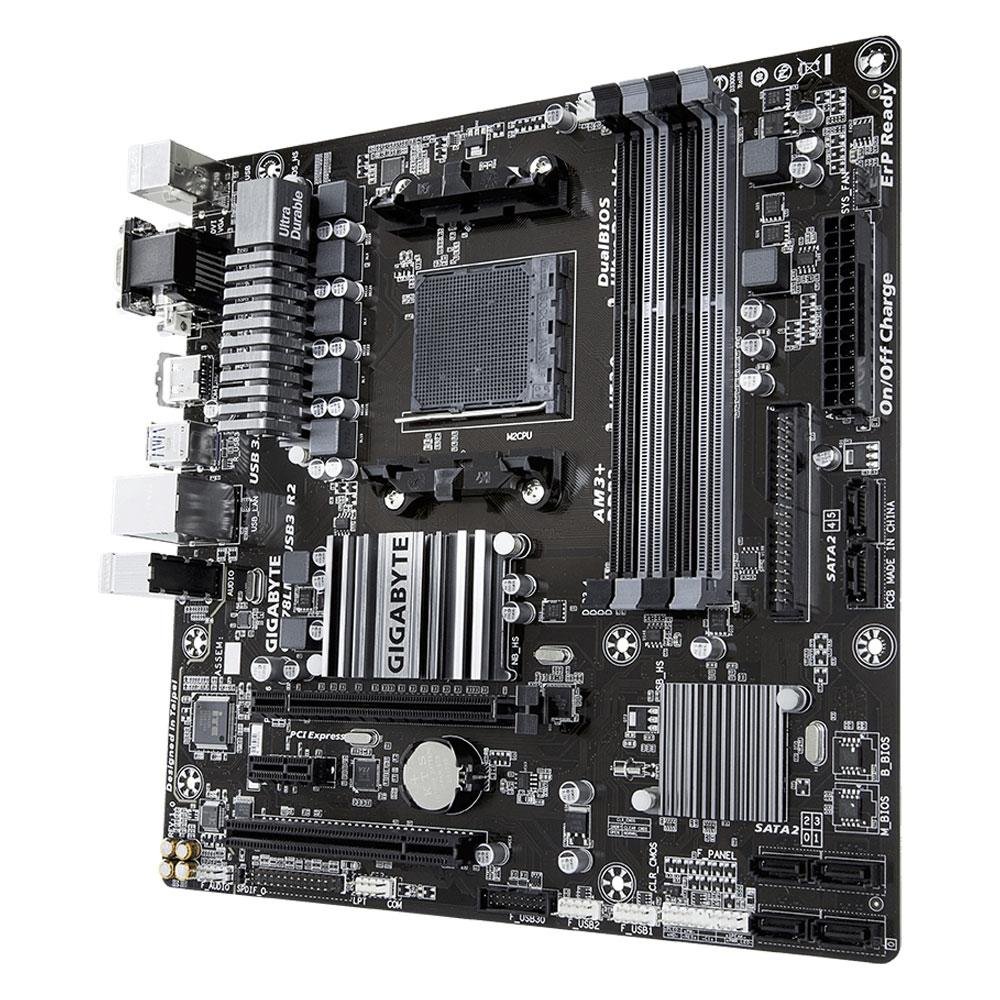 Placa-Mãe Gigabyte GA-78LMT-USB3 R2, AMD AM3+, mATX, DDR3 Placa-Mãe Gigabyte GA-78LMT-USB3 R2, AMD AM3+, mATX, DDR3