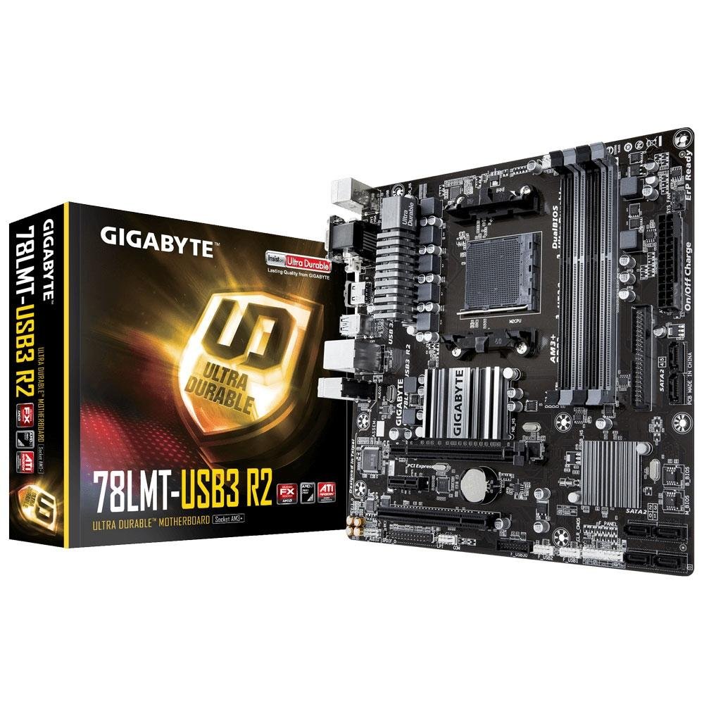 Placa-Mãe Gigabyte GA-78LMT-USB3 R2, AMD AM3+, mATX, DDR3 Placa-Mãe Gigabyte GA-78LMT-USB3 R2, AMD AM3+, mATX, DDR3