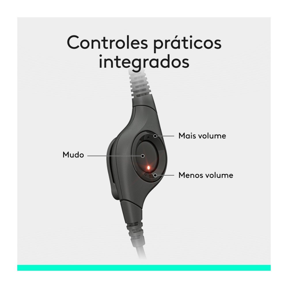 Headset com fio USB Logitech H390 com Almofadas, Controles de Áudio Integrado e Microfone com Redução de Ruído - 981-000014 Headset com fio USB Logitech H390 com Almofadas, Controles de Áudio Integrado e Microfone com Redução de Ruído - 981-000014